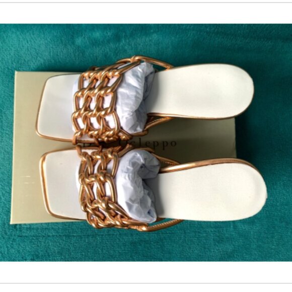 NIB Dee Ocleppo Leather Metallic Copper Caged Mule Sandals Belize 8.5 MSRP $375 - Picture 10 of 16